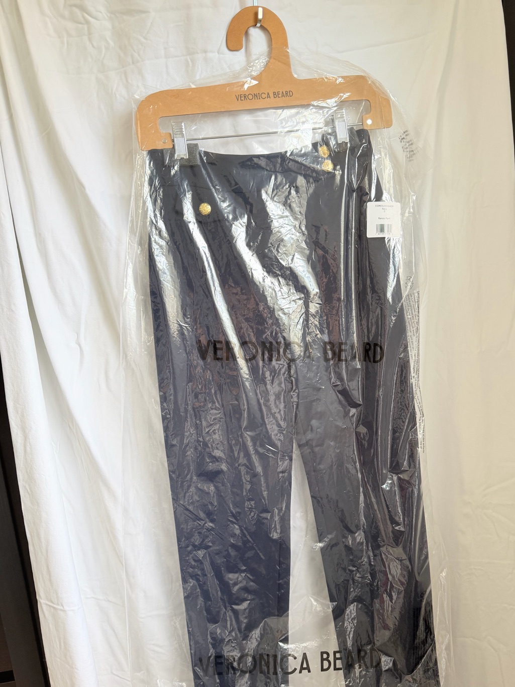 Veronica Beard Navy Dress Trousers With Gold Buttons